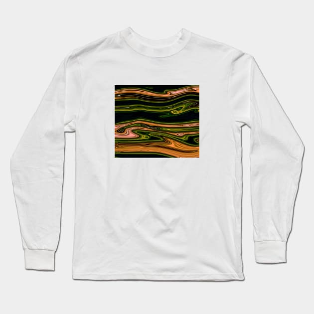 Green plants Marble Liquid Waves colors grading pattern Long Sleeve T-Shirt by Dolta